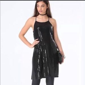 BEBE sequin black tunic EUC Size XXS